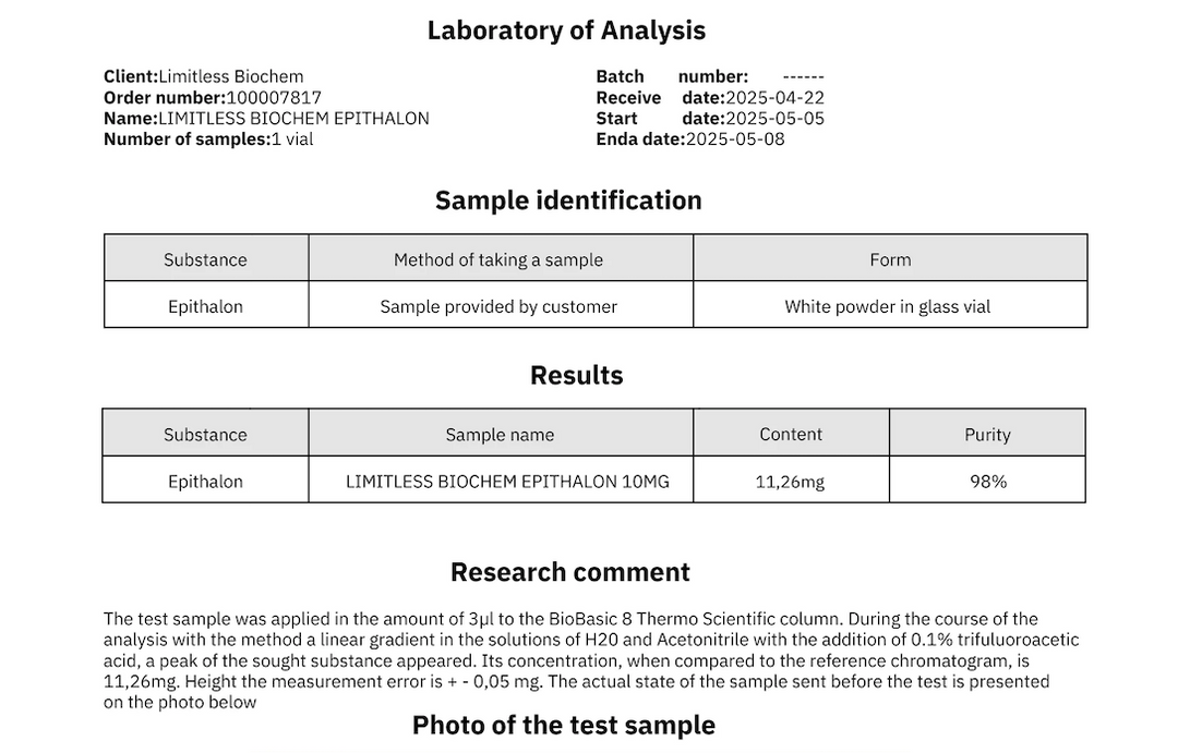 Epithalon - 10mg